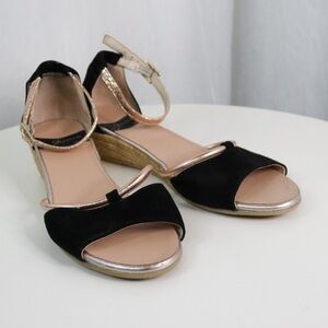 GAIMO Espadrilles | Rose gold and Black Wedges